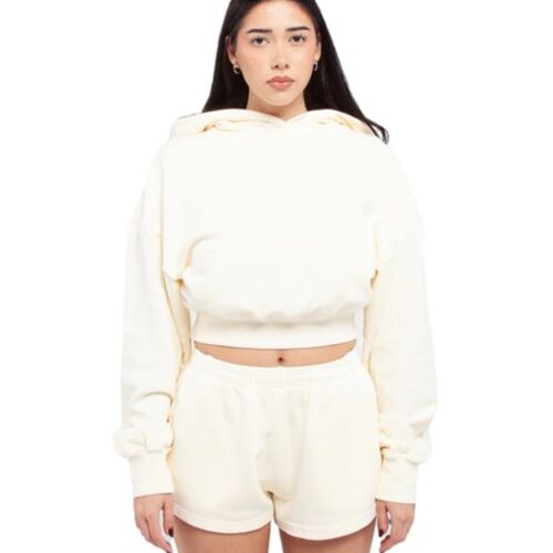 Ladies' Garment Dye Crop Hooded Sweatshirt Thumbnail