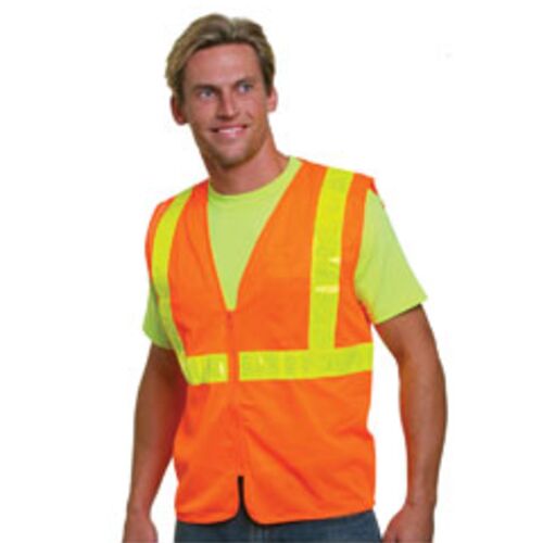 Unisex USA Made M22610/LZ, Class 2, Level 2 ANSI High Vis Mesh Safety Vest Thumbnail