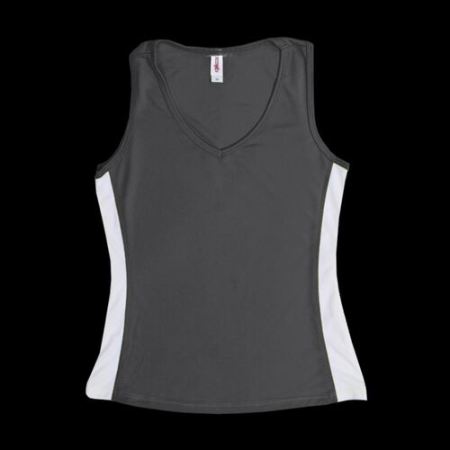 AJ215 Women's V-Neck Colorblock Tank Thumbnail