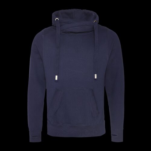 Men's Heavyweight Cross Over Neck Hooded Sweatshirt Thumbnail