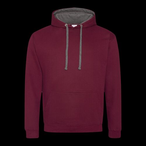 Adult Midweight Varsity Contrast Hooded Sweatshirt Thumbnail