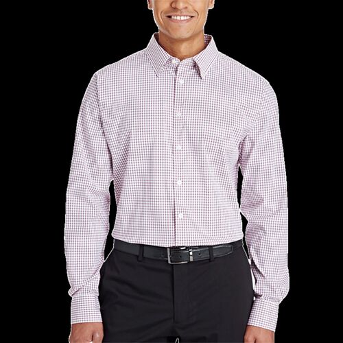CrownLux Performance® Men's Micro Windowpane Woven Shirt Thumbnail