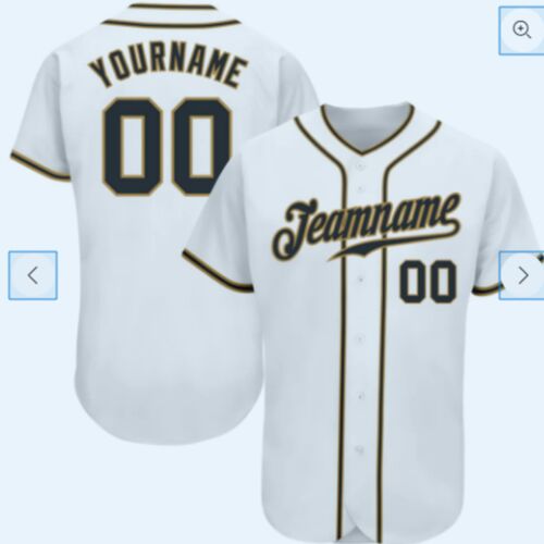 Custom White Black-Old Gold Authentic Baseball Jersey Thumbnail